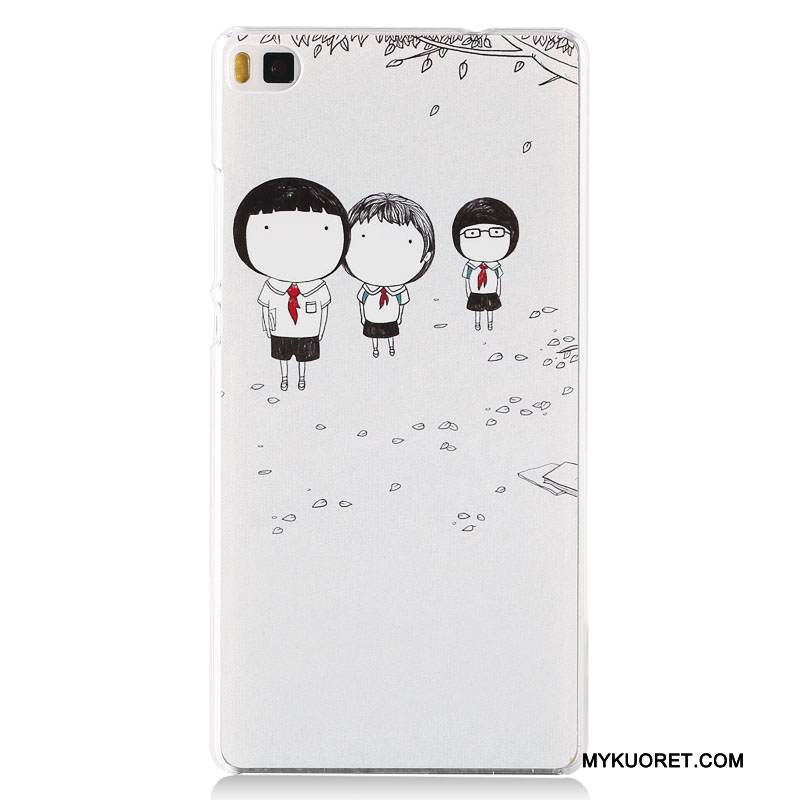 Kuori Huawei P8 Maalaus Korkea Pesty Suede, Kotelo Huawei P8 Suojaus Puhelimen Kuoret Tummansininen