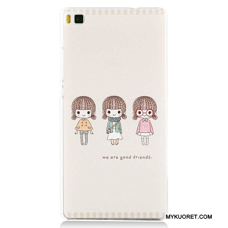 Kuori Huawei P8 Maalaus Korkea Pesty Suede, Kotelo Huawei P8 Suojaus Puhelimen Kuoret Tummansininen