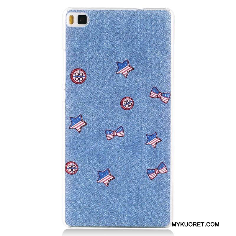 Kuori Huawei P8 Maalaus Korkea Pesty Suede, Kotelo Huawei P8 Suojaus Puhelimen Kuoret Tummansininen