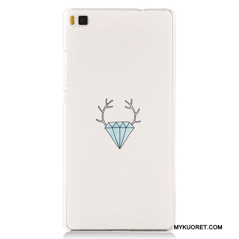 Kuori Huawei P8 Maalaus Korkea Pesty Suede, Kotelo Huawei P8 Suojaus Puhelimen Kuoret Tummansininen