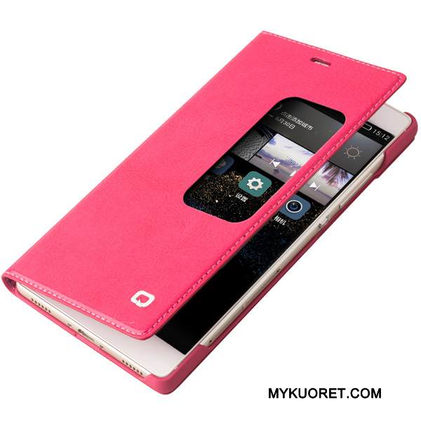 Kuori Huawei P8 Nahka Korkea Murtumaton, Kotelo Huawei P8 Kuoret Musta Puhelimen Kuoret