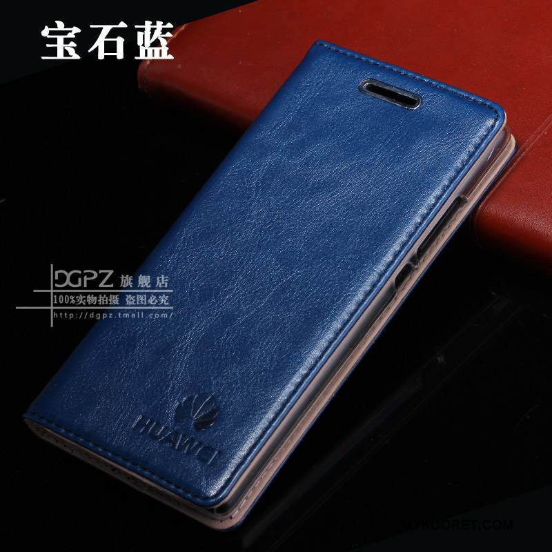 Kuori Huawei P8 Nahka Korkea Puhelimen Kuoret, Kotelo Huawei P8 Suojaus Sininen
