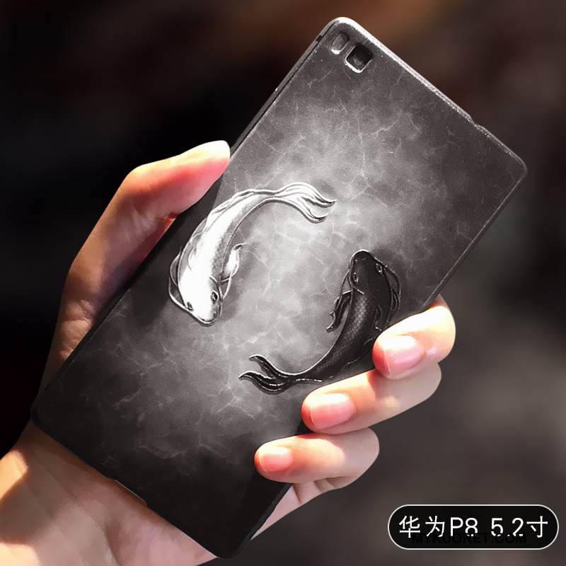 Kuori Huawei P8 Pehmeä Neste Jauhe Murtumaton, Kotelo Huawei P8 Silikoni Puhelimen Kuoret Keltainen