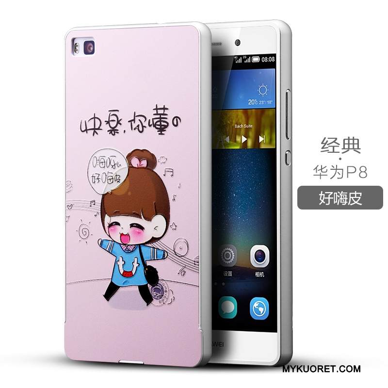 Kuori Huawei P8 Sarjakuva Kaari Kehys, Kotelo Huawei P8 Suojaus Ultra Takakansi