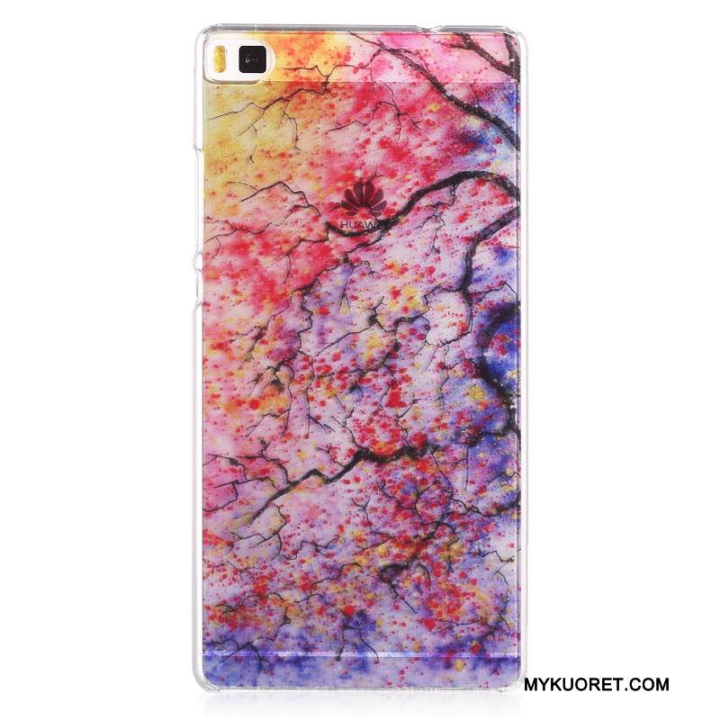 Kuori Huawei P8 Sarjakuva Ultra Kova, Kotelo Huawei P8 Maalaus Sininen Ohut