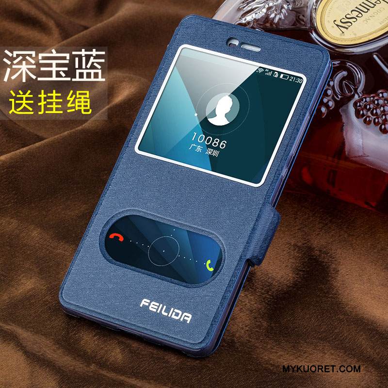 Kuori Huawei P8 Silikoni Korkea Puhelimen Kuoret, Kotelo Huawei P8 Nahka Tummansininen