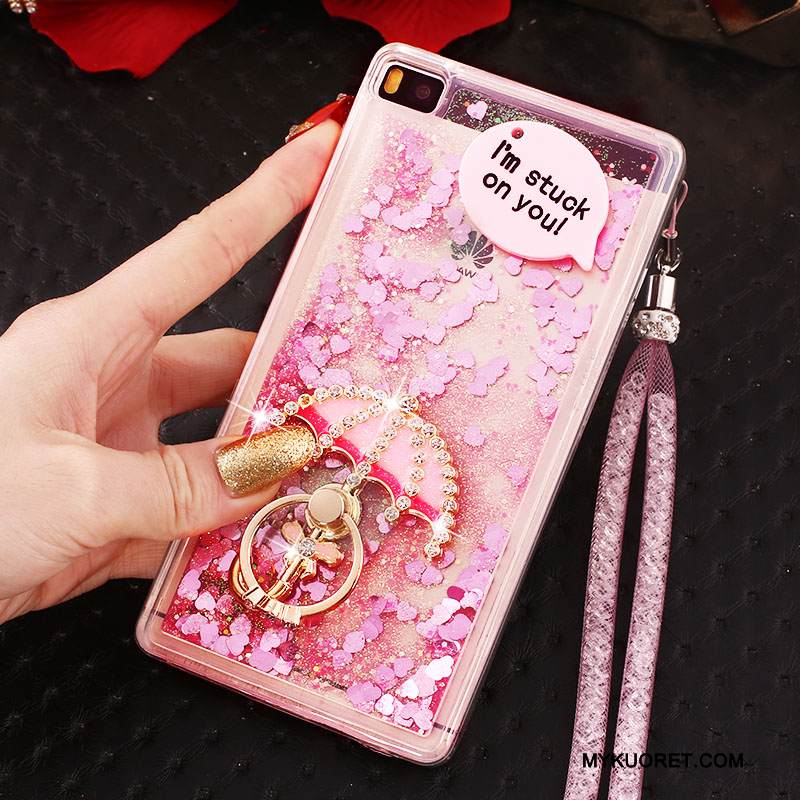 Kuori Huawei P8 Strassi Ripustettavat Koristeet Korkea, Kotelo Huawei P8 Suojaus Silmukka Sininen