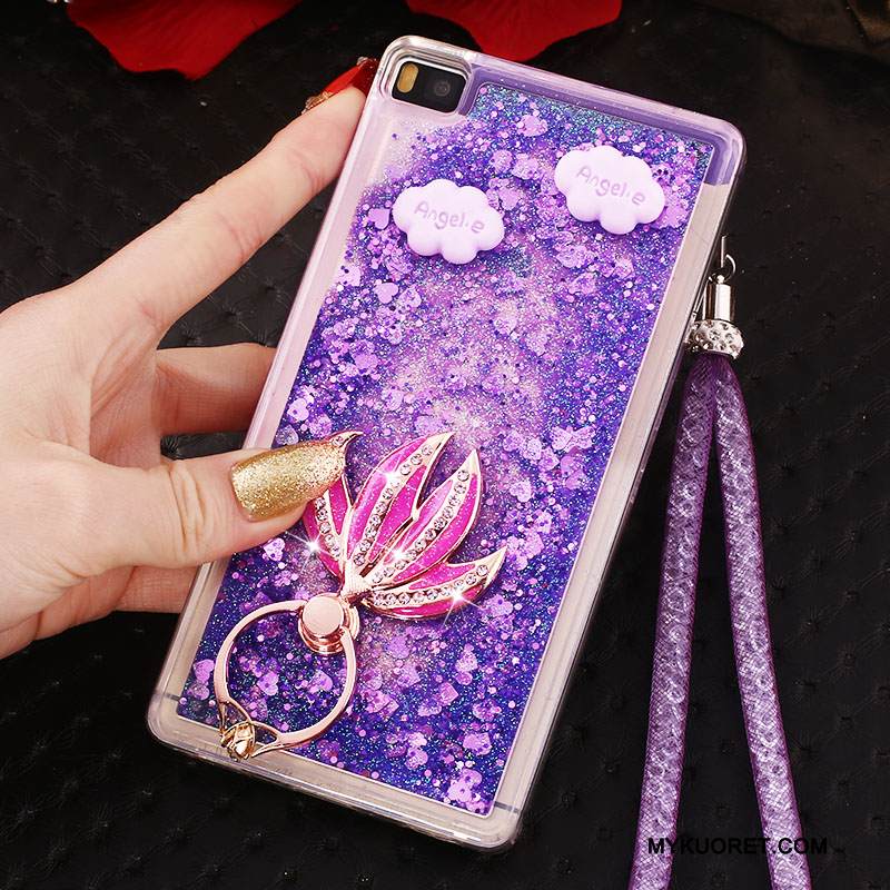 Kuori Huawei P8 Strassi Ripustettavat Koristeet Korkea, Kotelo Huawei P8 Suojaus Silmukka Sininen