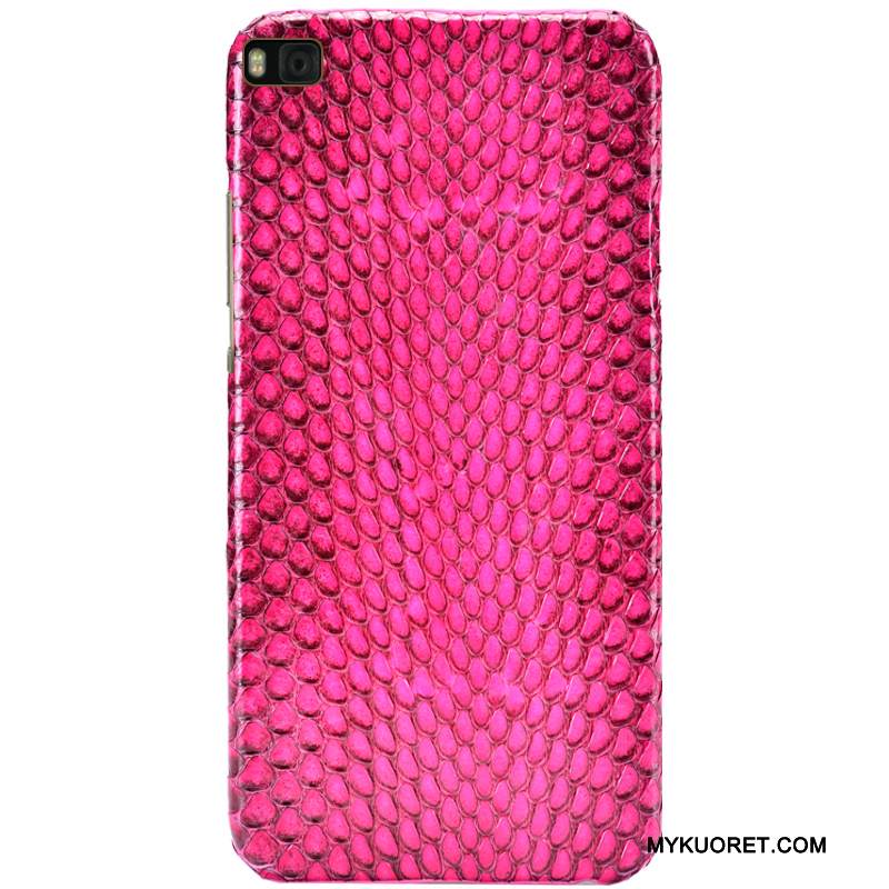 Kuori Huawei P8 Ylellisyys Puhelimen Kuoret Punainen, Kotelo Huawei P8 Nahka Korkea Takakansi