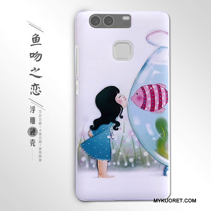 Kuori Huawei P9 Kohokuviointi Puhelimen Kuoret Kova, Kotelo Huawei P9 Suojaus Violetti