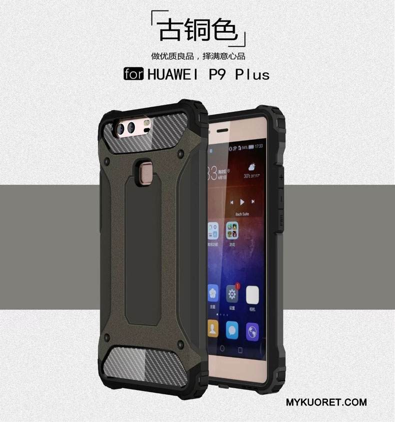 Kuori Huawei P9 Laukut Hopea Murtumaton, Kotelo Huawei P9 Suojaus Kolme Puolustusta Suupaltti
