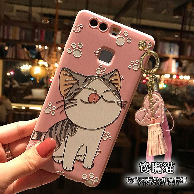 Kuori Huawei P9 Laukut Jauhe Ripustettavat Koristeet, Kotelo Huawei P9 Kohokuviointi Puhelimen Kuoret Rakkaus