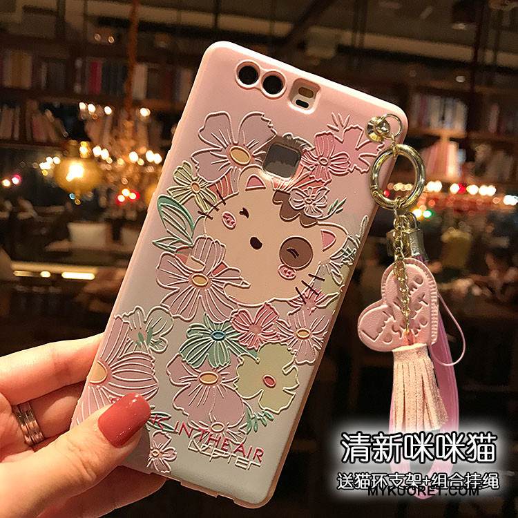 Kuori Huawei P9 Laukut Jauhe Ripustettavat Koristeet, Kotelo Huawei P9 Kohokuviointi Puhelimen Kuoret Rakkaus