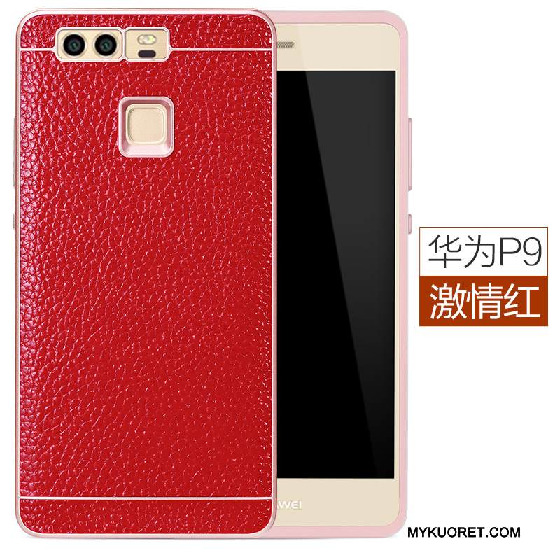 Kuori Huawei P9 Laukut Murtumaton Puhelimen Kuoret, Kotelo Huawei P9 Suojaus Korkea Oranssi