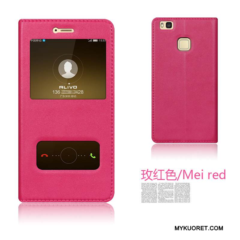 Kuori Huawei P9 Lite Nahka Puhelimen Kuoret Nuoret, Kotelo Huawei P9 Lite Suojaus Punainen
