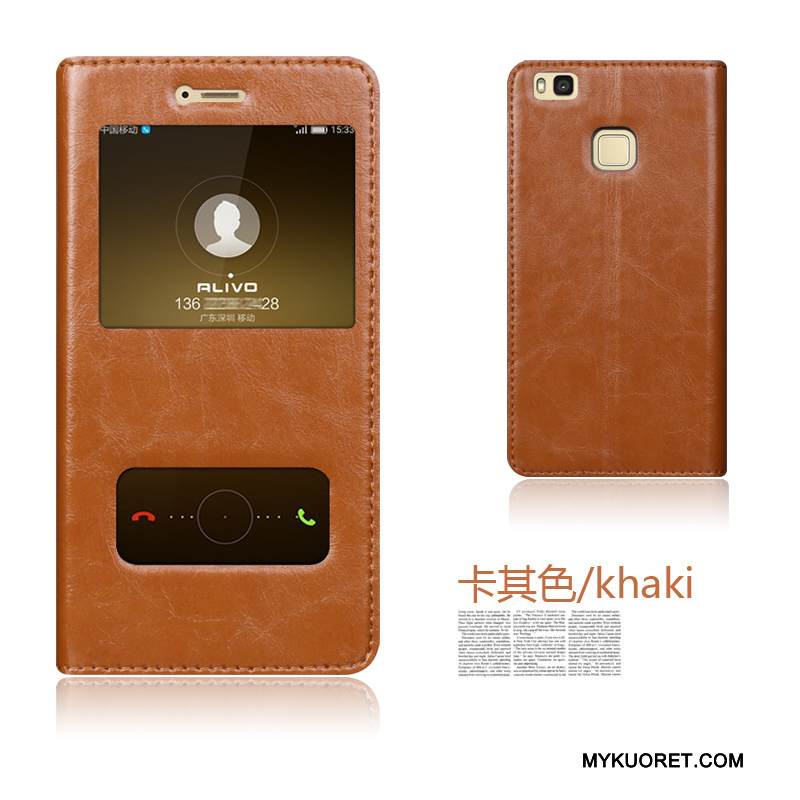 Kuori Huawei P9 Lite Nahka Puhelimen Kuoret Nuoret, Kotelo Huawei P9 Lite Suojaus Punainen