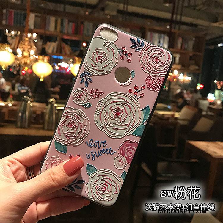 Kuori Huawei P9 Lite Pehmeä Neste Puhelimen Kuoret Jauhe, Kotelo Huawei P9 Lite Kohokuviointi Musta Pesty Suede