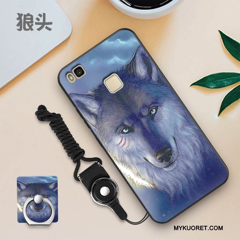 Kuori Huawei P9 Lite Pehmeä Neste Puhelimen Kuoret Ohut, Kotelo Huawei P9 Lite Silikoni Sininen Pesty Suede