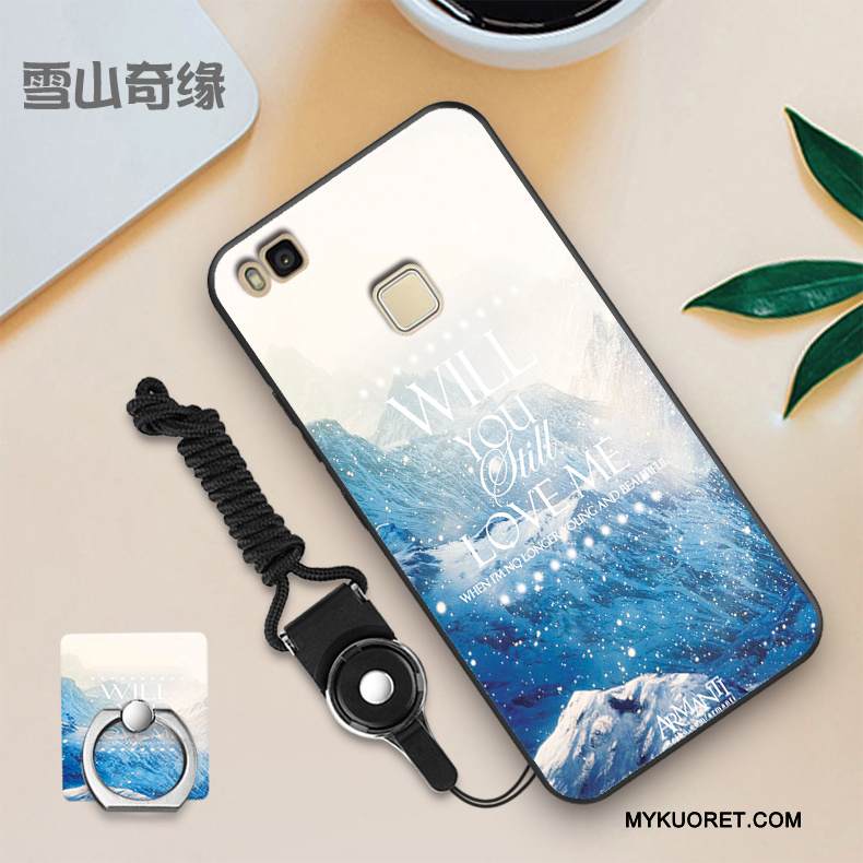 Kuori Huawei P9 Lite Pehmeä Neste Puhelimen Kuoret Ohut, Kotelo Huawei P9 Lite Silikoni Sininen Pesty Suede