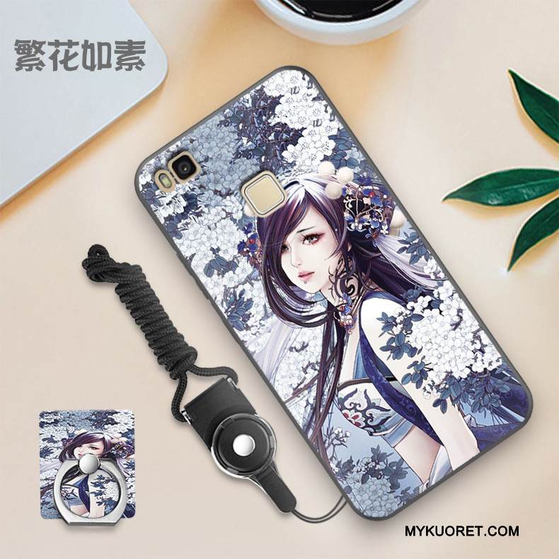 Kuori Huawei P9 Lite Pehmeä Neste Puhelimen Kuoret Ohut, Kotelo Huawei P9 Lite Silikoni Sininen Pesty Suede