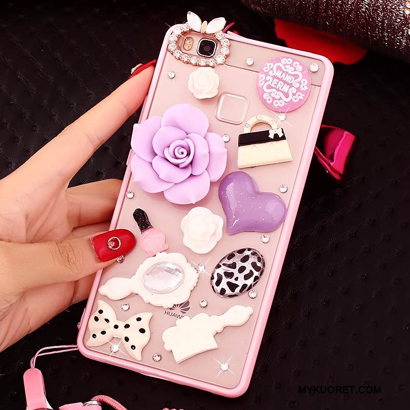 Kuori Huawei P9 Lite Rhinestone Inlay Ripustettavat Koristeet Nuoret, Kotelo Huawei P9 Lite Silikoni Jauhe Puhelimen Kuoret