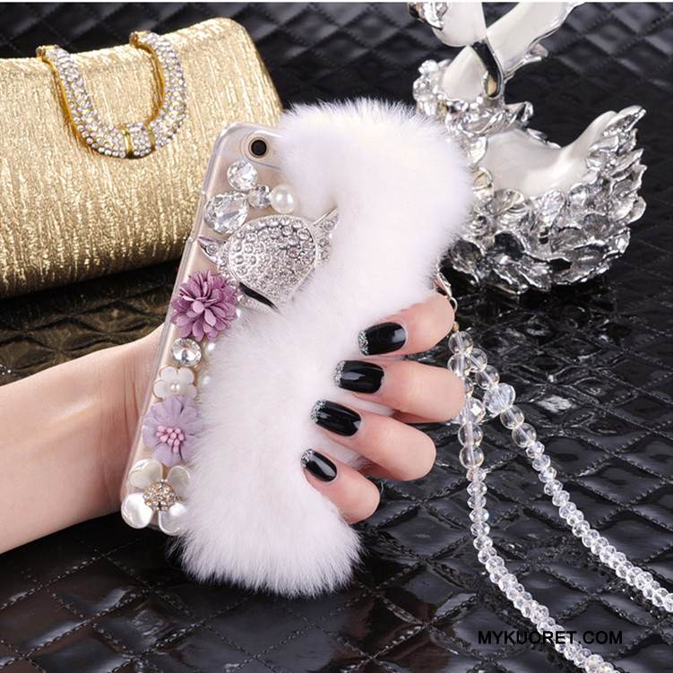 Kuori Huawei P9 Lite Strassi Valkoinen Ripustettavat Koristeet, Kotelo Huawei P9 Lite Suojaus Nuoret Puhelimen Kuoret