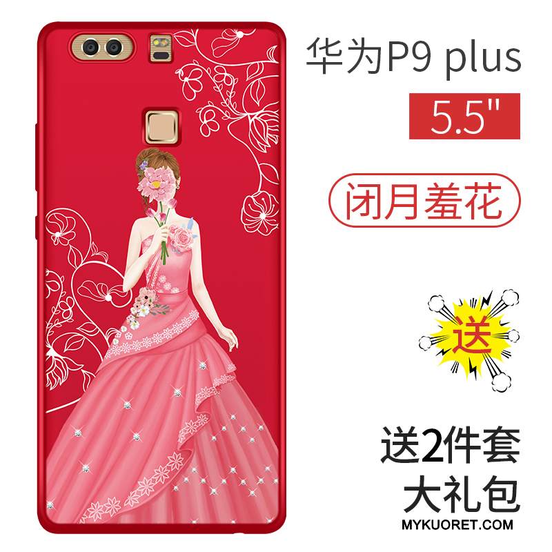 Kuori Huawei P9 Maalaus Trendi Kova, Kotelo Huawei P9 Laukut Murtumaton Punainen