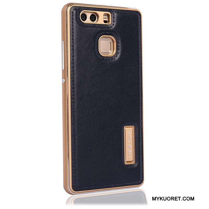 Kuori Huawei P9 Nahka Punainen Kehys, Kotelo Huawei P9 Suojaus Puhelimen Kuoret Korkea