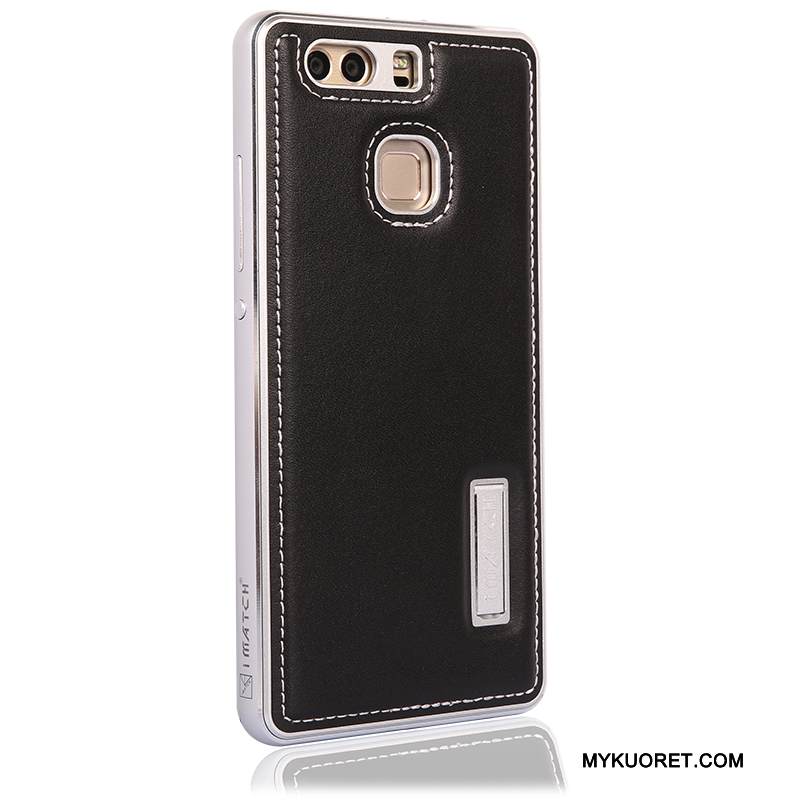 Kuori Huawei P9 Nahka Punainen Kehys, Kotelo Huawei P9 Suojaus Puhelimen Kuoret Korkea