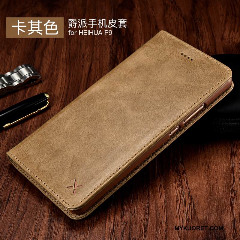 Kuori Huawei P9 Nahka Punainen Puhelimen Kuoret, Kotelo Huawei P9 Suojaus Liiketoiminta