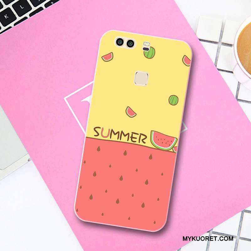 Kuori Huawei P9 Pehmeä Neste Pieni Murtumaton, Kotelo Huawei P9 Silikoni Pesty Suede Keltainen