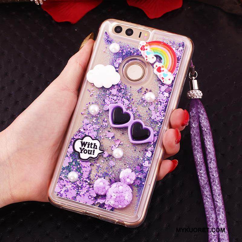 Kuori Huawei P9 Pehmeä Neste Sininen Ripustettava Kaula, Kotelo Huawei P9 Strassi Trendi Puhelimen Kuoret