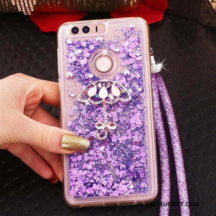 Kuori Huawei P9 Pehmeä Neste Sininen Ripustettava Kaula, Kotelo Huawei P9 Strassi Trendi Puhelimen Kuoret