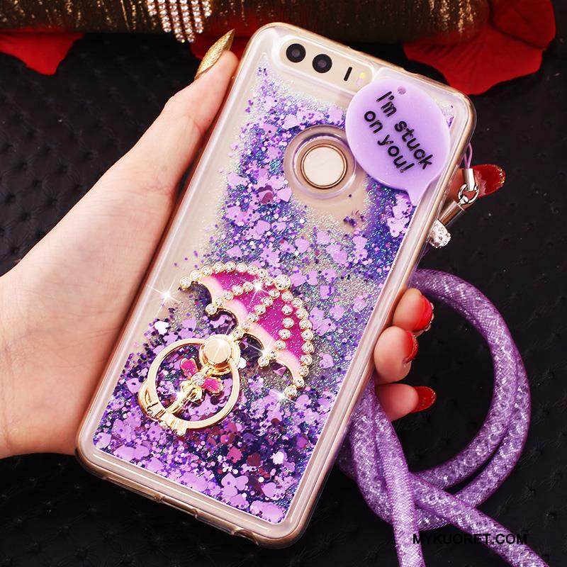 Kuori Huawei P9 Pehmeä Neste Sininen Ripustettava Kaula, Kotelo Huawei P9 Strassi Trendi Puhelimen Kuoret