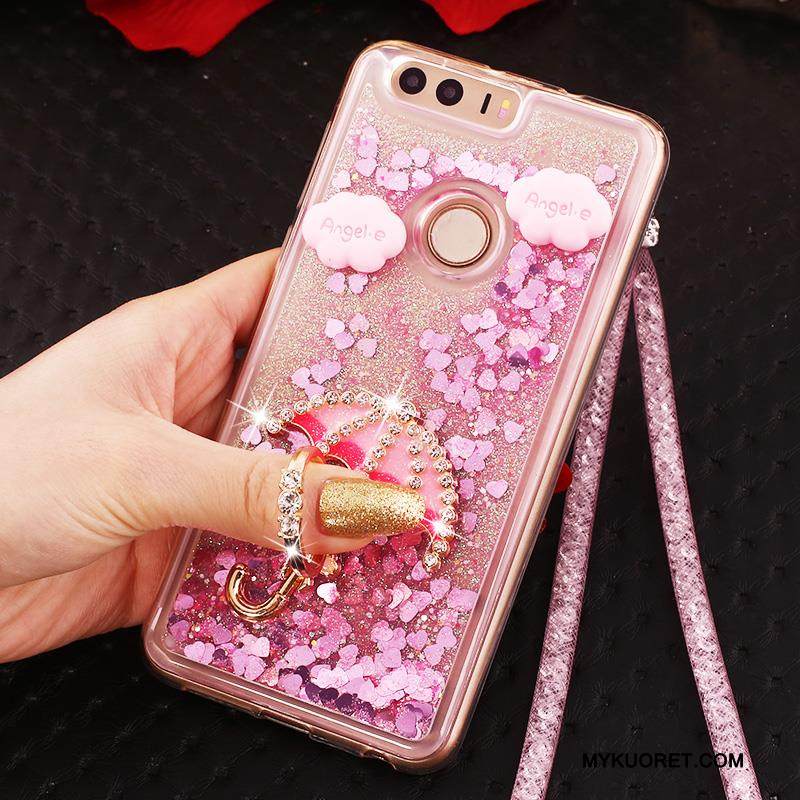 Kuori Huawei P9 Pehmeä Neste Sininen Ripustettava Kaula, Kotelo Huawei P9 Strassi Trendi Puhelimen Kuoret