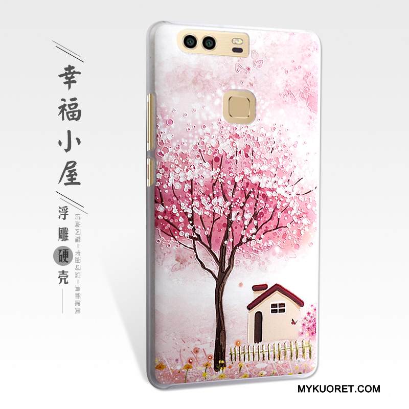 Kuori Huawei P9 Plus Kohokuviointi Keltainen Puhelimen Kuoret, Kotelo Huawei P9 Plus Suojaus