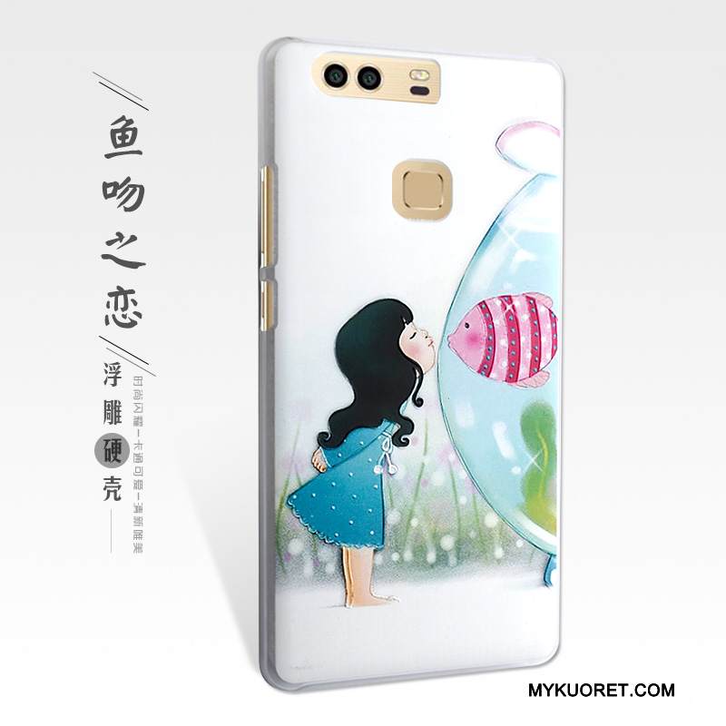 Kuori Huawei P9 Plus Kohokuviointi Keltainen Puhelimen Kuoret, Kotelo Huawei P9 Plus Suojaus