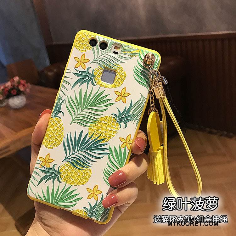 Kuori Huawei P9 Plus Kohokuviointi Puhelimen Kuoret Rakkaus, Kotelo Huawei P9 Plus Pehmeä Neste Pesty Suede Ripustettavat Koristeet