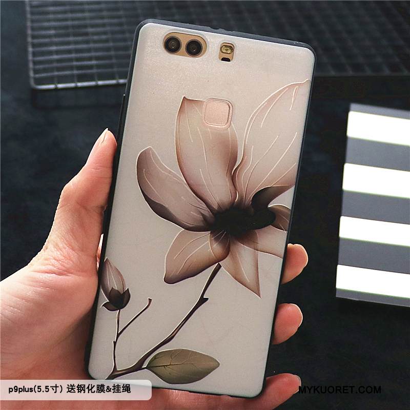 Kuori Huawei P9 Plus Laukut Murtumaton Kiinalainen Tyyli, Kotelo Huawei P9 Plus Kohokuviointi Violetti Pesty Suede