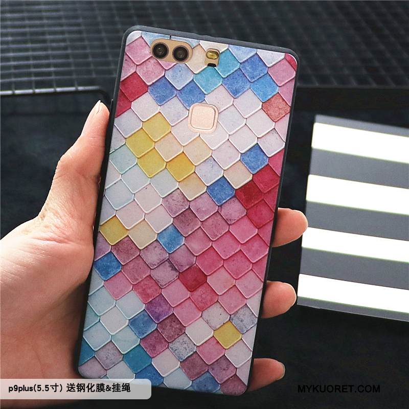 Kuori Huawei P9 Plus Laukut Murtumaton Kiinalainen Tyyli, Kotelo Huawei P9 Plus Kohokuviointi Violetti Pesty Suede