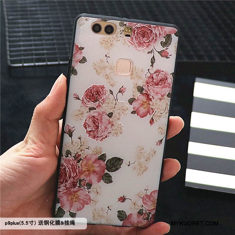 Kuori Huawei P9 Plus Laukut Murtumaton Kiinalainen Tyyli, Kotelo Huawei P9 Plus Kohokuviointi Violetti Pesty Suede
