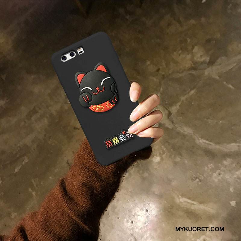 Kuori Huawei P9 Plus Laukut Murtumaton Kissa, Kotelo Huawei P9 Plus Silikoni Puhelimen Kuoret Musta