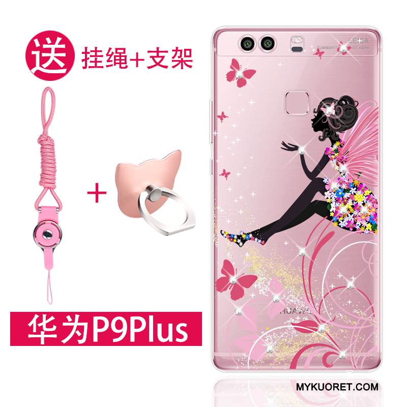 Kuori Huawei P9 Plus Laukut Puhelimen Kuoret Läpinäkyvä, Kotelo Huawei P9 Plus Pehmeä Neste Jauhe Trendi