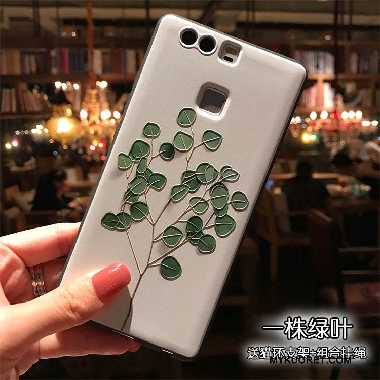 Kuori Huawei P9 Plus Laukut Puhelimen Kuoret Vihreä, Kotelo Huawei P9 Plus Tuki Musta Pesty Suede