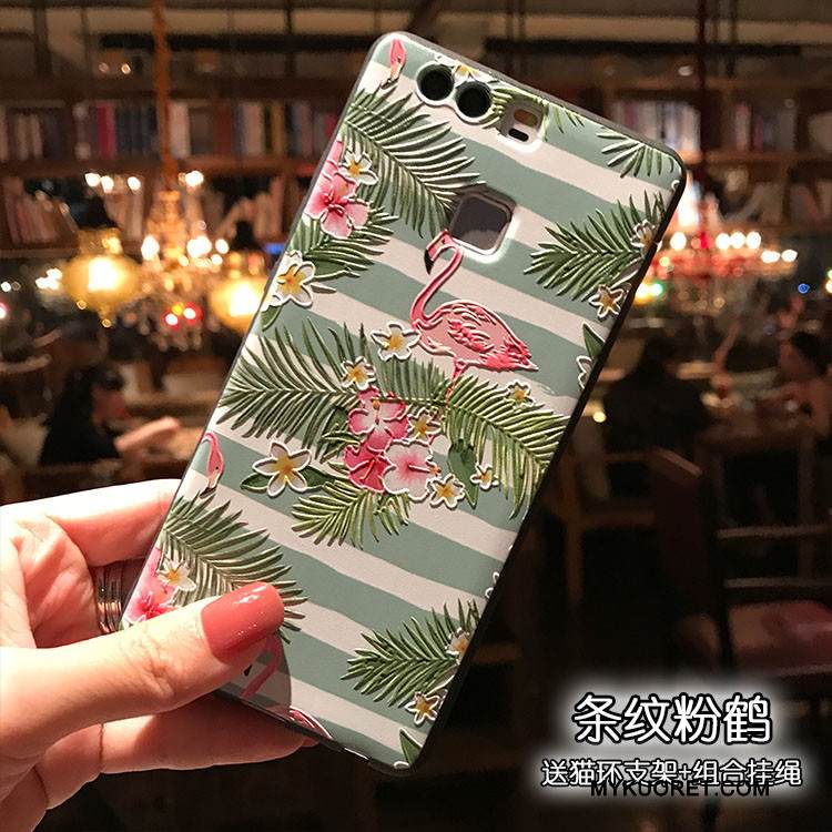 Kuori Huawei P9 Plus Laukut Puhelimen Kuoret Vihreä, Kotelo Huawei P9 Plus Tuki Musta Pesty Suede