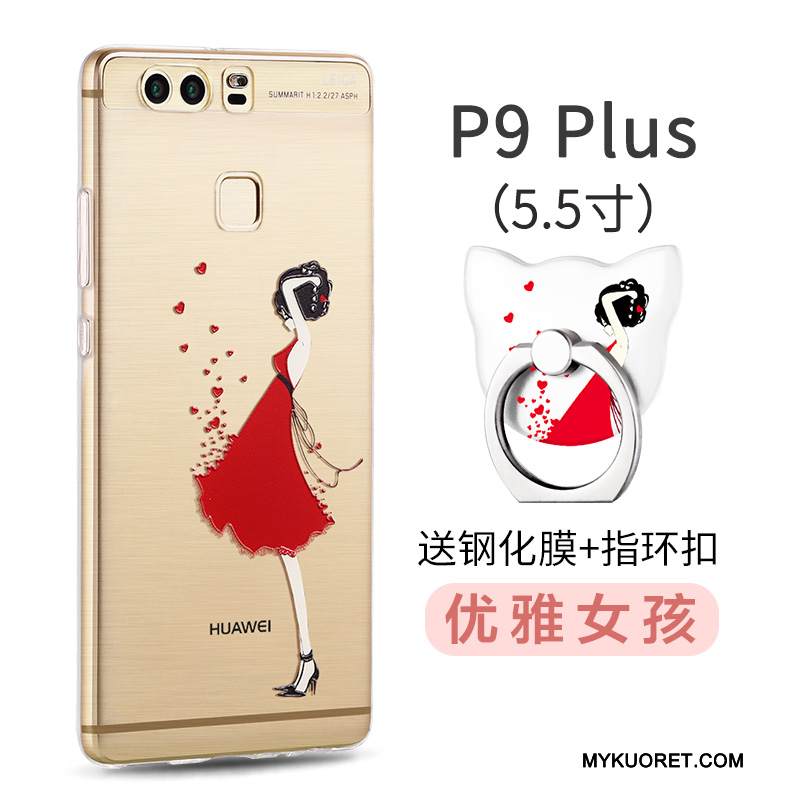 Kuori Huawei P9 Plus Luova Punainen Keltainen, Kotelo Huawei P9 Plus Laukut Pesty Suede Persoonallisuus