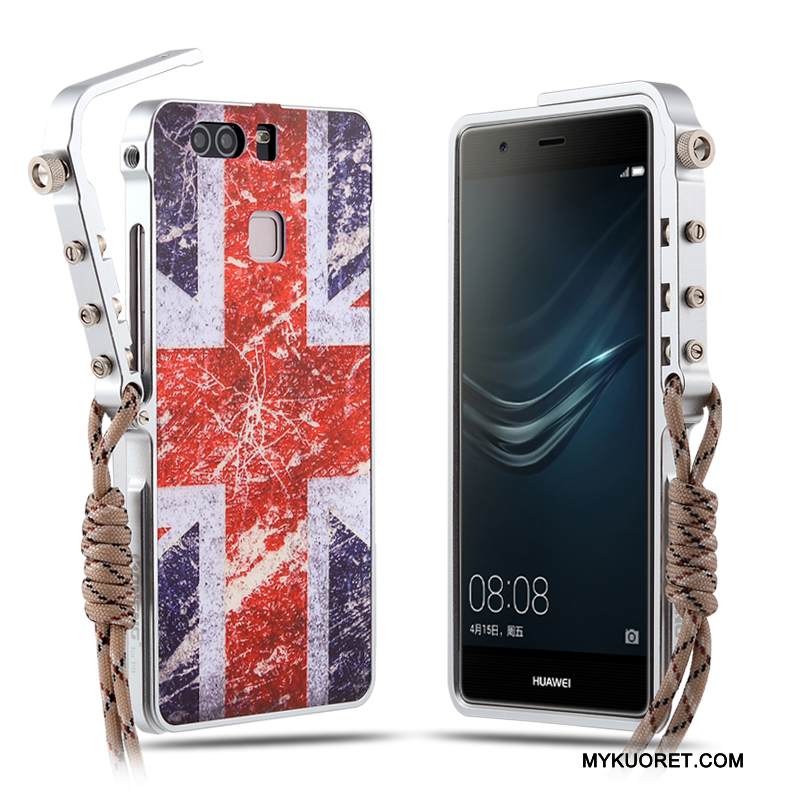 Kuori Huawei P9 Plus Metalli Murtumaton Punainen, Kotelo Huawei P9 Plus Suojaus Trendi Persoonallisuus