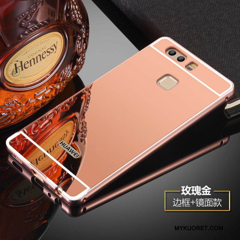 Kuori Huawei P9 Plus Metalli Puhelimen Kuoret Takakansi, Kotelo Huawei P9 Plus Kohokuviointi Peili Kehys