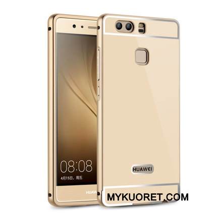 Kuori Huawei P9 Plus Metalli Puhelimen Kuoret Takakansi, Kotelo Huawei P9 Plus Kohokuviointi Peili Kehys