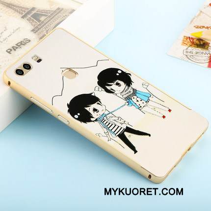 Kuori Huawei P9 Plus Metalli Puhelimen Kuoret Takakansi, Kotelo Huawei P9 Plus Kohokuviointi Peili Kehys